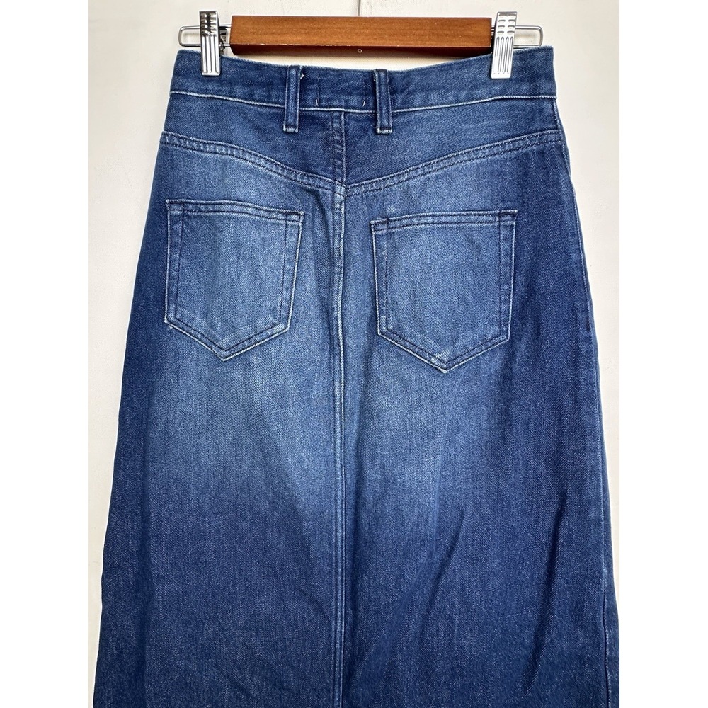 ANTHROPOLOGIE x PILCRO Denim Midi Maxi Skirt Medium Wash Women's Size 2 - Picture 7 of 10